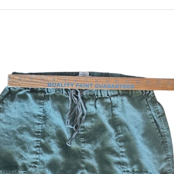Artisan NY 100% Linen Cargo Jogger Pants Sz S Olive Green Minimalist Lightweight - Picture 10 of 15